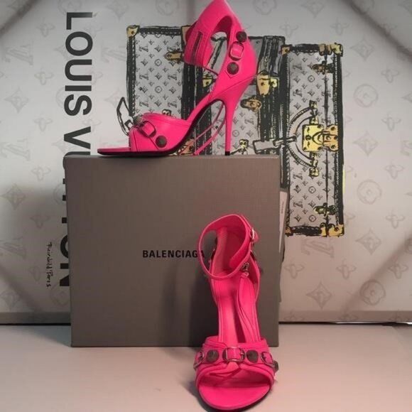 New Authentic Balenciaga Cagole 110mm Stiletto Sandals – Fluorescent Pink 💖✨ - Picture 9 of 10